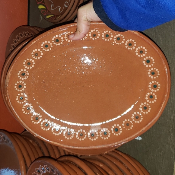4 Platos largo de flores / Clay long plates with flowers - Picture 1 of 4